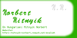 norbert mitnyik business card